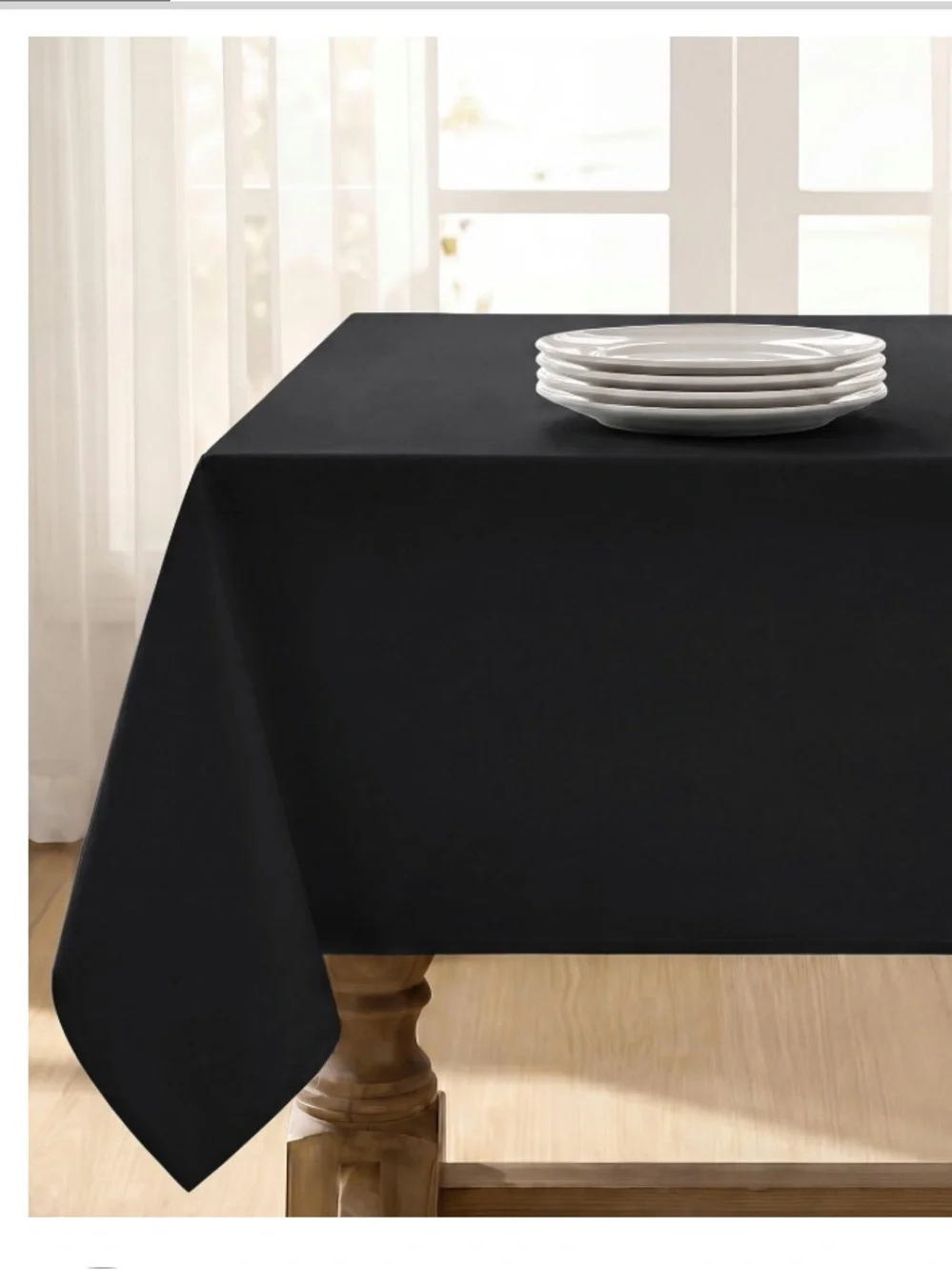 WATERPROOF Tablecloth 100% Premium Microfiber RECTANGULAR 60x120” BLACK